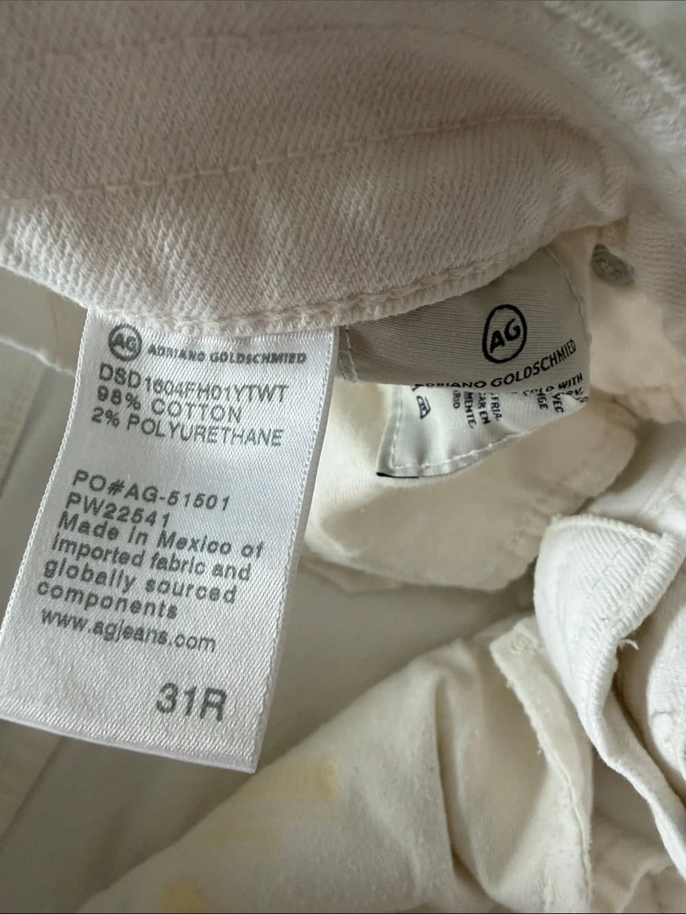AG Adriano Goldschmied Nikki Bermuda Shorts Women 31 White Denim Raw Hem